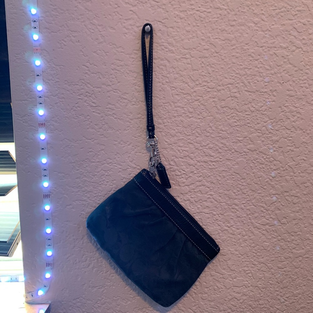 Small black wristlet coach